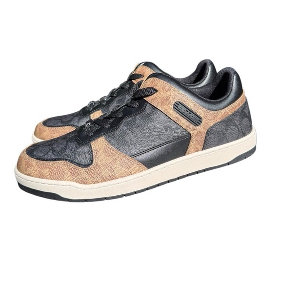 COACH Designer C201 Mixed Signature Monogram Shoe Sneakers Men's Size 11.5 New - Picture 1 of 6